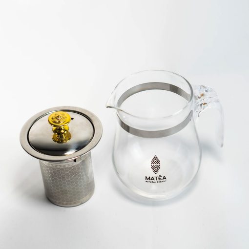 Bình thủy tinh pha trà Yerba Mate 350ml, lõi lọc inox lỗ siêu nhỏ chuyên dụng cho: Trà Nam Mỹ Yerba Mate, trà xanh, phổ nhĩ, hoặc cà phê các loại...