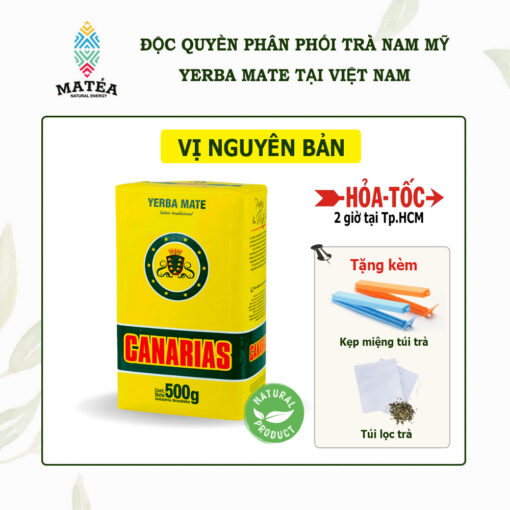 Trà Yerba Mate dòng truyền thống 500gr Canarias Tradicional được tạo nên từ lá trà tinh khiết Yerba Mate thu hái từ Uruguay, và trải qua quy trình sấy khô