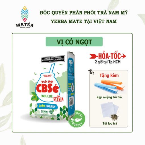 Trà Yerba Mate vị cỏ ngọt 500gr Cbse Stevia là sự kết hợp giữa lá trà Mate và cỏ ngọt Stevia, theo công nghệ độc đáo của bác sĩ dinh dưỡng Dr. Cormillot